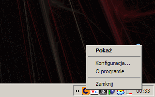 Program zminimalizowany do ikony w zasobniku systemowym